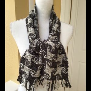 Black & Gray Crochet Scarf .